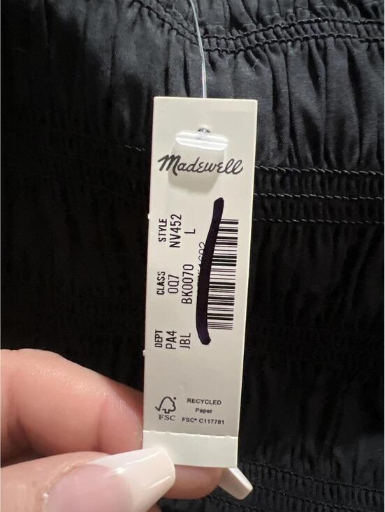 Madewell Black Smocked Bodice Midi Dress Spaghetti Straps - Picture 8 of 10